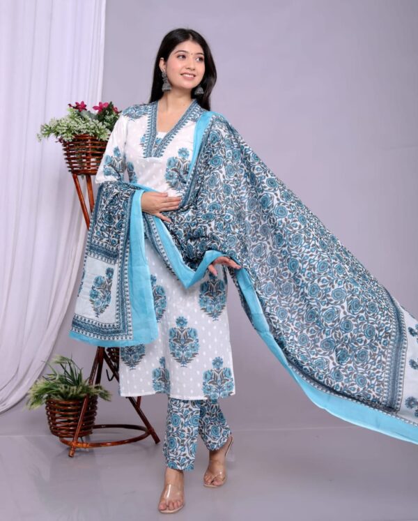 Angrakha Style A-Line Kurta - Image 3